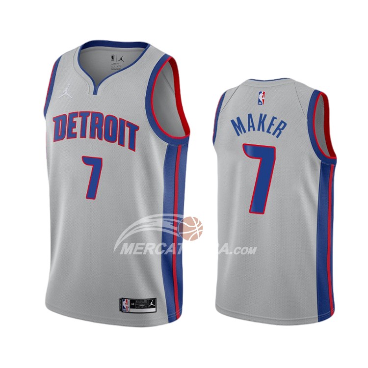 Maglia Detroit Pistons Thon Maker Statement 2020-21 Grigio
